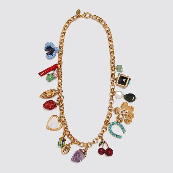 2024 ZA indien ethnique déclaration collier ras du cou femmes mode couleur or chaînes lien Vintage Maxi Long collier bijoux 240228