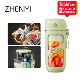 2024 ZHENMI Portable vide presse-agrumes mélangeur de glace pilée électrique mini mélangeur fruits légumes jus rapide cuisine robot culinaire 240220