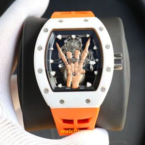 2024 ZY Factory Mens Watch Koolstofvezel Bezel geïmporteerde rubberen band saffier kristalglas spiegel holle wijzerplaat