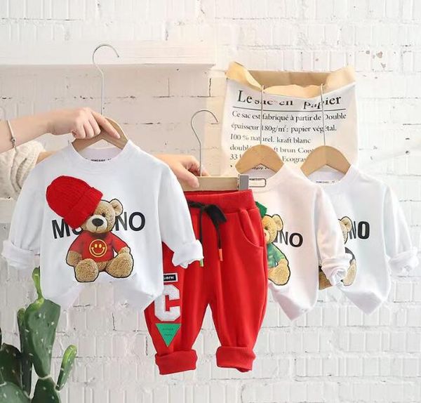 2024Baby Mädchen Jungen Kleidung Sets Kinder Casual Kleidung Frühling Kinder Urlaub Outfits Herbst Cartoon Langarm T-shirt Hosen