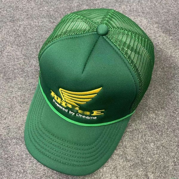 2024Ball Caps Nouveau Casual Large Bord Extérieur Crème Solaire Rhude Casquette De Baseball Hommes Femmes Haute Qualité Streetwear Vert Bleu Rhude Chapeau Réglable