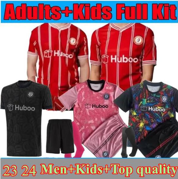 2024 Bristol City Soccer Jerseys Men Kits Kits Scott Paterson Wells Semenyo Martin 23 24 Home Red GK Football Shirts Mawson Kalas Massengo Away Black Uniforms