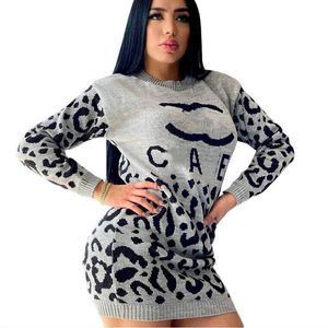 2024CC winter lente Nieuwe dames luxe casual Luipaard Truien gebreide Designer jumper gedrukt grijs rode kleur Trui voor vrouw