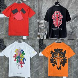 2024classics Hommes Ch T-shirts Coeur Haute Qualité Marque Col Rond Chromes Manches Courtes Hauts T-shirts T-shirts Casual Fer À Cheval Sanskrit Croix Imprimer Chromees Coeurs gh gr5