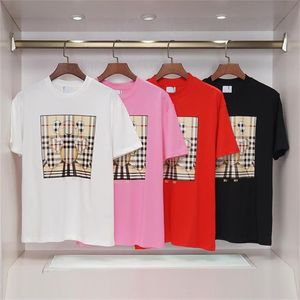 2024Designer New Mens T-shirt à manches courtes à manches courtes Plaid Alphabet Print Designer Youth Trend Plus taille