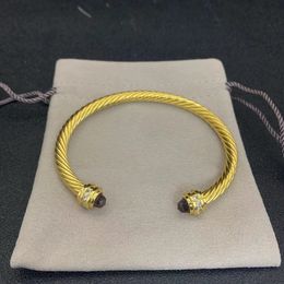 2024Diamond Bracelet Câble Bracelets DY Pulsera Bijoux Femmes Hommes Sier Or Perle Tête X En Forme De Manchette Bracelet Mode Bijoux pour Cadeau De Noël 5MM