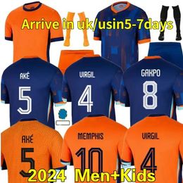 2024EURO Coupe Pays-Bas Memphis Coupe d'Europe 23 25 Holland Club Jersey Jong Virgil Dumfries Bergvijn 2024 Klaassen aveugle de Ligt Men Kids Kit Kit Football Shirt
