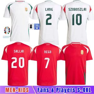 2024 HUMUNAGE EURO Coupe de football Soccer Szoboszlai Nouveau 2025 Hongrois Équipe nationale Hongrie Chirt de football Hommes Kit Kit Ret Home Red Away White Men's Uniform Gazdag