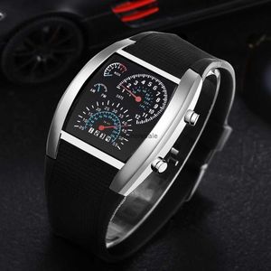 2024Led Electronic Watch Mens Sports Silicone Multifunctioneel digitale polsbandje horloge Student Fashion Luminous Watch