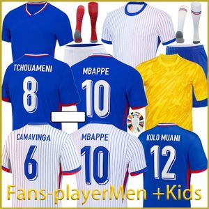 2024MBAPPE Giroud Benzema French Kids Kit Women Men Men Long Football Shirt Euro Cup Griezmann Saliba Pavard Kante Maillot de Foot Equice Maillots Soccer Jerseys
