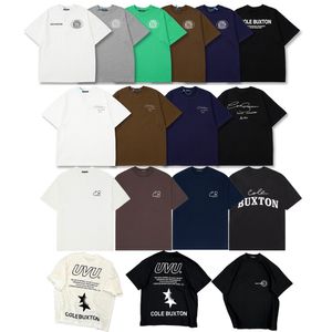 2024Men's T-shirts Cole Buxton Été Printemps Lâche Vert Gris Blanc Noir T-shirt Hommes Femmes Haute Qualité Slogan Classique Imprimer Top Tee avec Tag