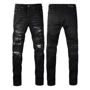 2024MENS Jeans Classic Hip Hop Pants estilistas Jeans desgastados Biker Jean Slim Fit Motorcycle Denim Jeans