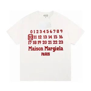T-shirts à col rond pour hommes, vêtements d'été de style polaire brodés et imprimés avec street en pur coton, t27, 2024