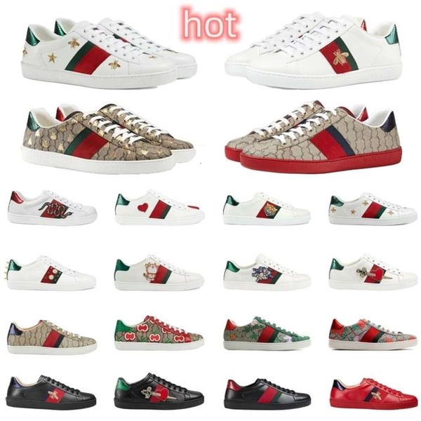 2024New Designer Chaussures décontractées Sneakers pour hommes Chaussures Femmes de haute qualité Tiger brodé noir Blanc Green Stripes Walking Sneakers