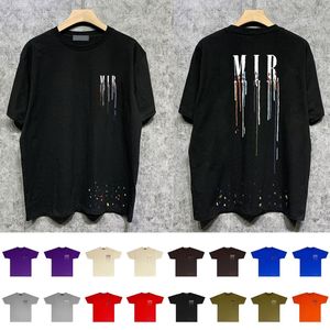 2024 NEW DESCRIPTION DES T-SHIRT Brand T-shirt Vêtements Spill Splay Splay Sleeve Spring Summer Tide Men and Women Tee Tops Top Tee Shirts Femmes Tops 22