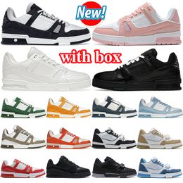 2024 Zapatos de diseño Entrenador en relieve blanco negro cielo azul verde denim rosa rojo lujos Virgil para hombre zapatillas de deporte casuales Luis Vuitton zapatos entrenadores