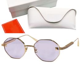 2024new rivet design petites lunettes de soleil polygones UV400 pour femmes métal léger fullrim 1F22 52-22-145 pour lunettes teintées sur ordonnance lunettes étui complet