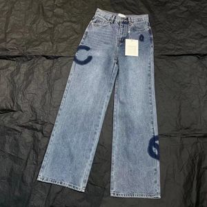 2024new Jeans pour femmes taille haute designer pantalon à jambes larges droites montrer des pantalons décontractés pour femmes minces taille S-L-