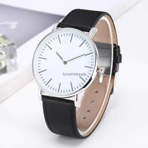 2024NO Mens Belt Watch Simple and Casual Scale Two Needle Student Quartz Watch Classic Mens Watch