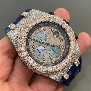 2024autre montre-bracelet de luxe bijoux VVS montre glacée VVS1 diamant 2 tonnes couleur or montre mécanique Hip HopA931