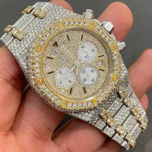 2024Autre montre-bracelet Sparkle Ice Out Pave Setting VVS Diamond Watch pour hommes en acier inoxydable matériel dans la mode BrandHLVG