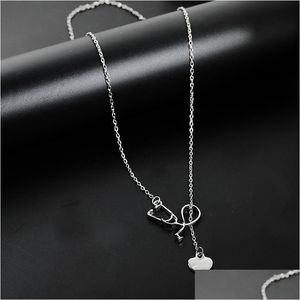 2024Pendentif Colliers Bijoux De Mode Stéthoscope Coeur Pendentif Collier Médecin Infirmière Drop Livraison Colliers Pendentifs Dhx7H