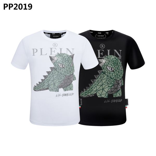 2024PLEIN OSO CAMISETA Diseñador para hombre Camisetas Ropa de marca Rhinestone PP Cráneo Hombres CAMISETA CUELLO REDONDO SS PIEDRAS Clásica Hip Hop Streetwear Camiseta Top Tees PB