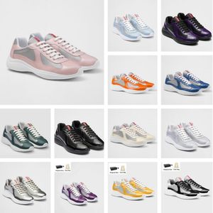 2024S / S Men America Cup Runner Sport Chaussures en cuir brevet Tissu de vélo de vélo de vélo de balise technique Lumière flexible en caoutchouc Sole Rebott Discount Trainer moins cher EU38-46