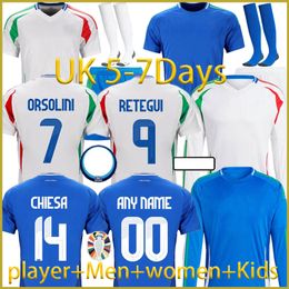 2024Soccer Jerseys Italiaanse Euro Cup National Team Player -versie Baggio Italia Jersey Verratti Chiesa Vintage Jorginho voetbalshirt Barella Kids Kit Woman