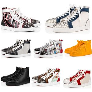 2024Sparis Designer Mens Pop Casual schoenen Piekte sneaker High Top Trainers Registrets Toe Mid Cut Sneakers Lace Up Pik Flats Outdoor Footwear Platform met doos 58