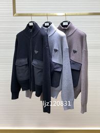 2024SS Autumn/Winter New Product Fashion Mass's Casual Knitwear Suéter Sweater Cardigan Cardigan Supe Supe de alta calidad Séter de bolsillo grande M-XL