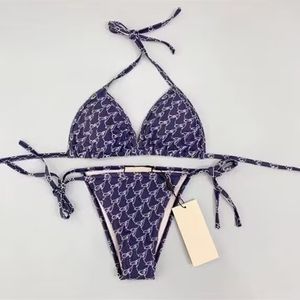 2024SS Bikini Designer Sexy Beach Bikinis Maillot De Bain Mode Lettre Imprimé À Lacets Été Maillot De Bain Fendu Pour Les Femmes A22