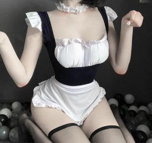 2024SS Les soutiens-gorge définissent des costumes sexy perspective lingerie sous-vêtements Maid Roleplay Cosplay Classical érotique en dentelle érotique SM Porno Suit pour femmes