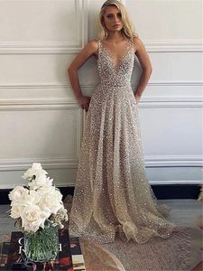 2024SS Robes décontractées Luxury Gold Sequins Perles Prom Sans manches V-Col à col A-Line Femme Femme de soirée Robe Cocktail Robe Vestidos Fashion