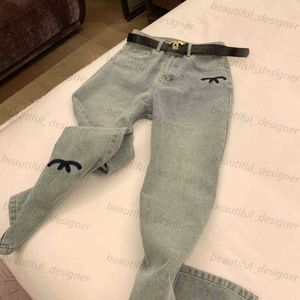2024ss Designer Jeans Dames broek mode slanke letter borduurwerk denim broek losse veer rechte jeans maat s-l