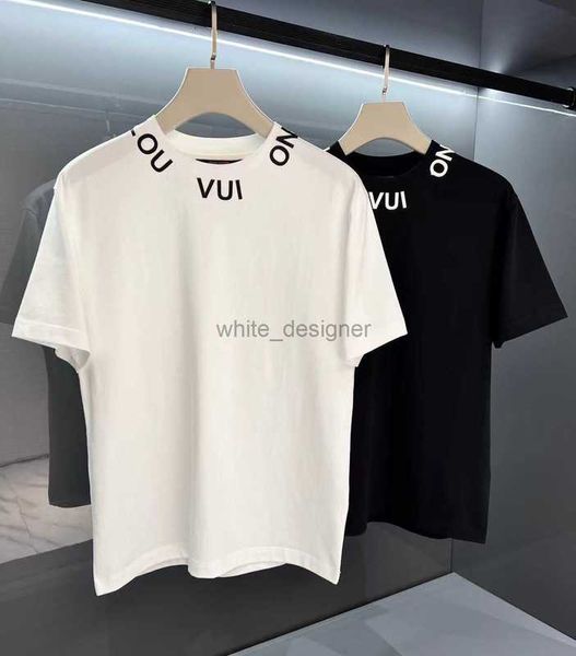 2024SS Designer Mens T-shirt France Vêtements à la mode deux V Letter Graphic Print Couple Fashion Man Women Tee Tops Tops Coton Round Neck xxxl 4xl Top à manches courtes