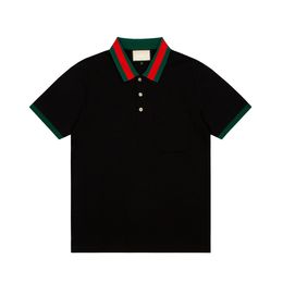 2024SS Diseñador Polo camisas para hombres Luxury Polos casual camiseta serpiente de abeja impresa bordado de bordado de la calle.