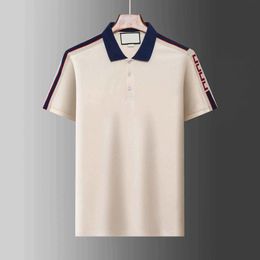 2024SS Designer Stripe Polo Shirt T Shirts Snake Polos Bee Floral Embroidery Mens High Street Fashion Horse Polot-Shirt M-3XL