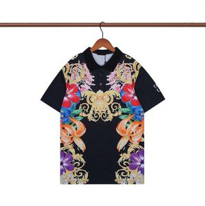 2024SS Stripe Polo Polo T-shirts Polos Snake Bee Floral Brodery Mens High Street Fashion Horse Polo T-shirt # 190