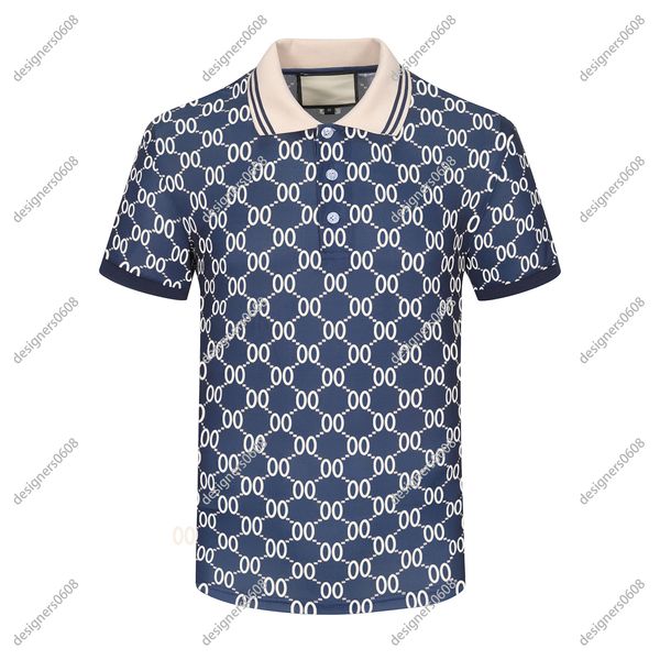 2024SS Stripe Polo Polo T-shirts Polos Snake Bee Floral Brodery Mens High Street Fashion Horse Polo T-shirt Us Taille XS-XL TOP.1