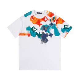 2024ss Designer Tide T-shirts Lettre poitrine imprimé laminé à manches courtes High Street Loose Oversize T-shirt décontracté 100% pur coton Tops pour hommes et femmes S-2XL