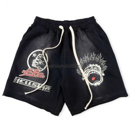 2024SS Hell Star Shorts Mens Mens Summer Hellstar Classic Flame Letter Imprime