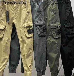 2024SS Mens Stones Patches Island Vintage Cargo Pants Designer Big Pocket Overalls Trousers Track Fashion Brand Leggings Long Mens Sports Pants