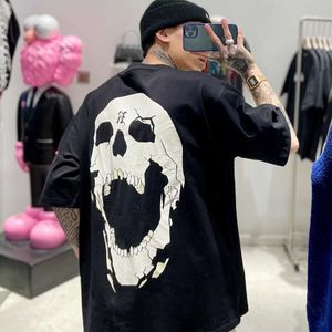 2024SS Mens T-shirt Modemerkontwerper Drukte tops Tees American Casual Skull Print Round Neck Short Sleeve T-shirt