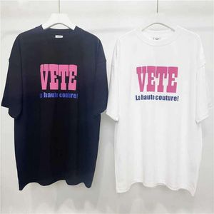 2024SS Heren T-shirts Hoge kwaliteit Vetements Men T-shirt 1 Vetements Dikke stof Women Shirts Dubbele kleine print tops VTM Men kleding