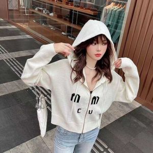 2024SS MM Dames Hoodie Designer Sweater Sweater Women Fashion Letter Hooded Gebreide truien Casual losse lange mouw Cardigan Knit Top