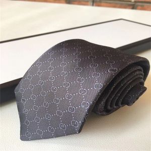 2024SS Cravates de haute qualité Lettre 100% Cravate en soie noir bleu Aldult Jacquard Party Wedding Business Tissé Design de mode Hawaii Cravates boîte