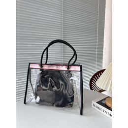 2024SS Nouvelle Mode Transparent Jelly Sac À Main Designer Sac À Main Sac À Main Femme Une Épaule Bandoulière Grand Sac À Provisions 2 Pièces Ensemble PVC Portefeuille 40cm