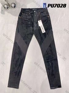 2024ss Nouveaux hommes violet jeans designer jeans mode en détresse déchiré motards femmes denim cargo pour hommes pantalons noirs 5072