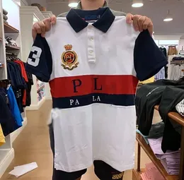 2024SS New Polos broderie lâche couture à manches courtes lettre hommes jeunes loisirs polos chemise américaine été mode ville revers demi-manche S-6XL